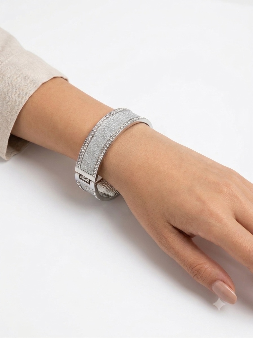 NWOT Silver Glitter Rhinestone Bangle Bracelet - Women Jewelry